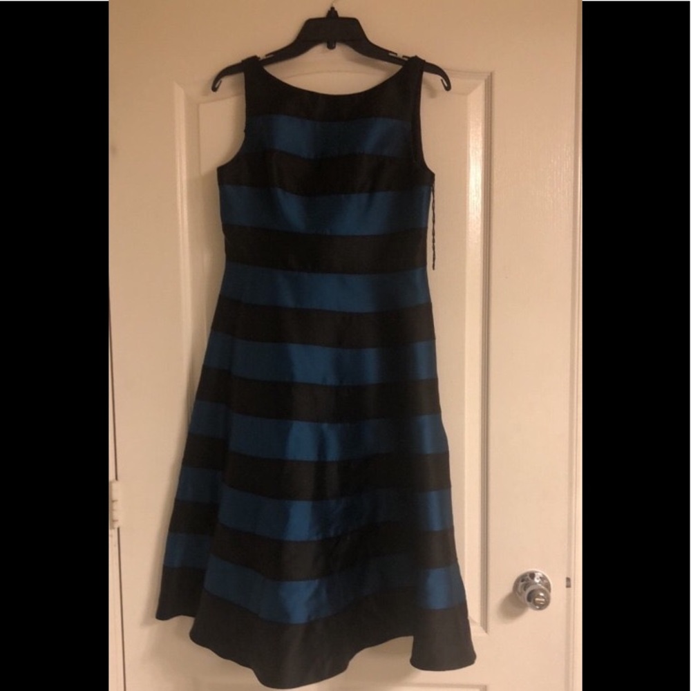 Black and blue striped dress